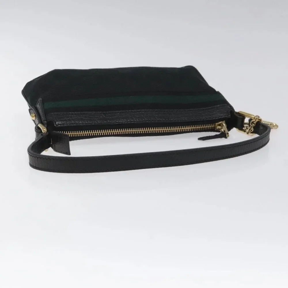 GUCCI GG Canvas Sherry Line Accessory Pouch Black Khaki 145970 Auth KD125V - Picture 8 of 14